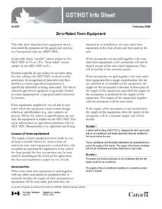 GST/HST Info Sheet GI-051 February[removed]Zero-Rated Farm Equipment