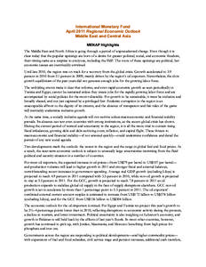 Regional Economic Outlook - Middle East and Central Asia Highlights - April 2011