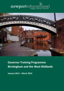 Governor Training Programme Birmingham and the West Midlands January 2013 – March