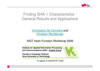 Finding SHA-1 Characteristics