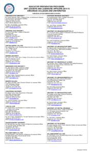 Listed below are the deans/coordinators and licensure officers for each professional education unit (PEU) in Arkansas institutions of higher education (IHE)