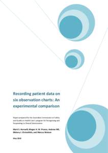 Recording patient data on six observation charts: An experimental comparison Report prepared for the Australian Commission on Safety and Quality in Health Care’s program for Recognising and Responding to Clinical Deter