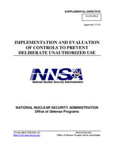 SECURITY AND CONTROL OF NUCLEAR EXPLOSIVES AND NUCLEAR WEAPONS