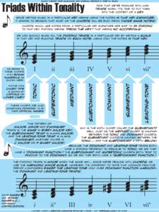 music theory for musicians and normal people by toby w. rush  Triads Within Tonality now that we’re familiar with how triads work, it’s time to put them