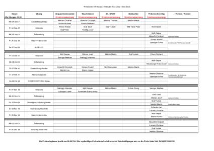 Probenplan OF Bezau 2. Halbjahr[removed]Sep - Dez[removed]Datum Übung