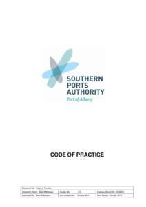 CODE OF PRACTICE  Document title: Code of Practice Document Owner: Brad Williamson  Version No: