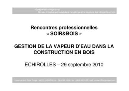 Vapeur d'eau et construction bois