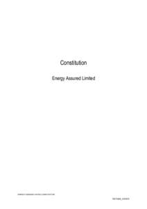 Constitution Energy Assured Limited ENERGY ASSURED LIMITED CONSTITUTION  10074839_2.DOCX