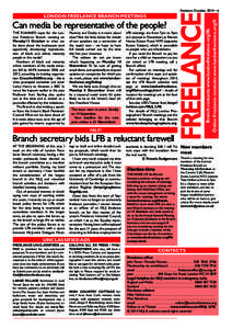 Can media be representative of the people? THE PLANNED topic for the Lon­ don Freelance Branch meeting on Monday13 October is: what can be done about the inadequate (and apparently decreasing) representa­