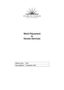 Work Placement in Human Services