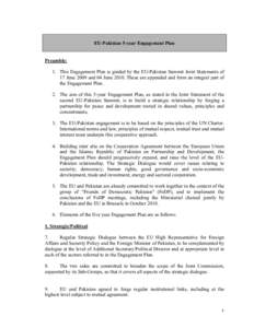 EU-Pakistan 5-year Engagement Plan