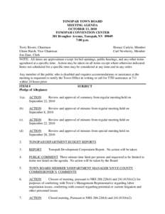 Minutes / Tonopah /  Nevada / Agenda / Meetings / Parliamentary procedure / Nevada
