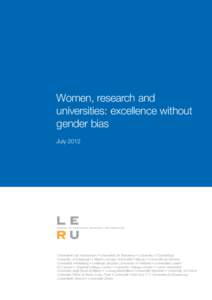 Women, research and universities: excellence without gender bias July[removed]Universiteit van Amsterdam • Universitat de Barcelona • University of Cambridge