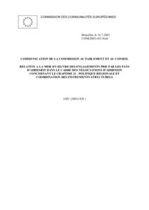 COMMISSION DES COMMUNAUTÉS EUROPÉENNES  Bruxelles, le[removed]COM[removed]final  COMMUNICATION DE LA COMMISSION AU PARLEMENT ET AU CONSEIL