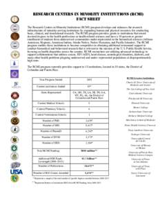 Microsoft Word - RCMI Fact Sheet_Final May2016-ROI-funding, Publications and workforce.doc