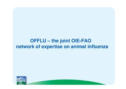 OFFLU – the joint OIE-FAO network of expertise on animal influenza OFFLU is now a broad, functional and flexible network that provides technical results, advocacy for information and