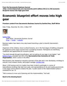 Economic blueprint effort moves into high gear - Sacramento Business Journal:49 PM From the Sacramento Business Journal :http://www.bizjournals.com/sacramento/print-editioneconomicblueprint-moves-i