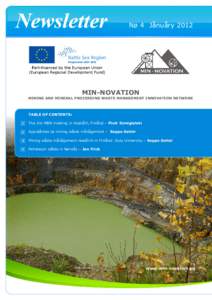 No 4 JanuaryMIN-NOVATION MINING AND MINERAL PROCESSING WASTE MANAGEMENT INNOVATION NETWORK  TABLE OF CONTENTS: