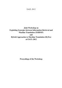 Linguistics / Artificial intelligence / Association for Computational Linguistics / Statistical machine translation / Example-based machine translation / Philipp Koehn / Natural language processing / Computational linguistics / Machine translation / Science