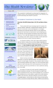Page 5                                         One Health Newsletter                                    Volume1 Issue 1