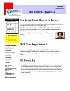 October 2008 Volume 6, Issue 67 ICC Americas Newsflash Inside this issue: