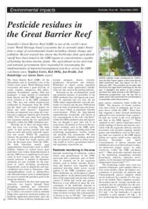 Organochlorides / Toxicology / Soil contamination / Triazines / Atrazine / Glyphosate / 2 / 4-Dichlorophenoxyacetic acid / Hexazinone / Great Barrier Reef / Herbicides / Chemistry / Organic chemistry
