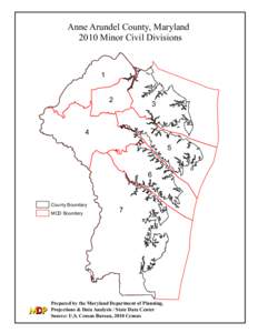 Anne Arundel County, Maryland 2010 Minor Civil Divisions