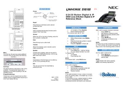 Microsoft Word - SV8100[removed]Button and DESI Less 8 Button Digital  IP Reference Sheet v1 0-STA SPD.rtf