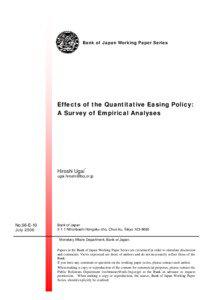 Effects of the Quantitative Easing Policy: A Survey of Empirical Analyses