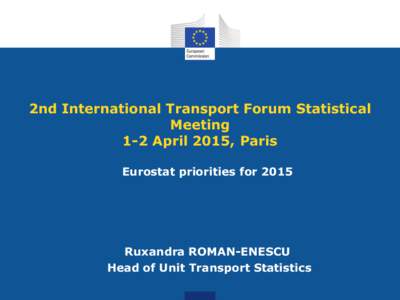 2nd International Transport Forum Statistical Meeting 1-2 April 2015, Paris Eurostat priorities forRuxandra ROMAN-ENESCU