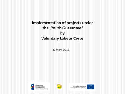 Implementation of projects under the „Youth Guarantee” by Voluntary Labour Corps 6 May 2015