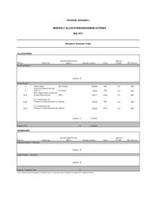 - REGIONAL MEASURE 2 -  MONTHLY ALLOCATION/RECISSION ACTIONS May[removed]Allocation/ Recission Total: