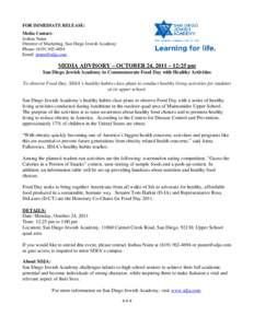 Microsoft Word - World Food Day - SDJA Students - FINAL[removed]doc