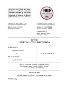 FILED  Pursuant to Ind.Appellate Rule 65(D), this Memorandum Decision shall not be regarded as precedent or cited before any court except for the purpose of