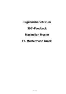 360° Analyse-Ergebnis für Maximilian Muster, , 10:53  Ergebnisbericht zum 360°-Feedback Maximilian Muster Fa. Mustermann GmbH