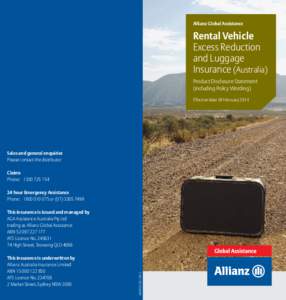 Allianz Global Assistance  Rental Vehicle Excess Reduction and Luggage Insurance (Australia)