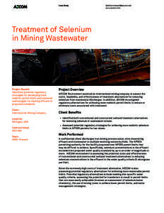 Case Study   www.aecom.com  Treatment of Selenium