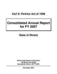 Card D. Perkins Act of[removed]Consolidated Annual Report for FY 2007
