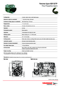 Yanmar type 6SY-STP  The Powerful Gem Configuration