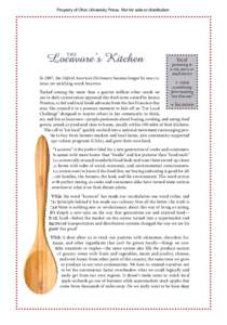 Property of Ohio University Press. Not for sale or distribution.  Locavore’s Kitchen The  In 2007, the Oxford American Dictionary became longer by one curious yet satisfying word: locavore.