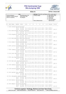 FIS Continental Cup Ski-Jumping K90 STRYN, 15. March 2003 RESULTS Technical Delegate