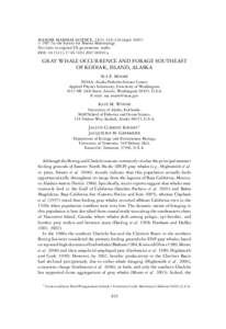 MARINE MAMMAL SCIENCE, 23(2): 419–428 (April 2007)  C 2007 by the Society for Marine Mammalogy No claim to original US government works DOI: j00102.x