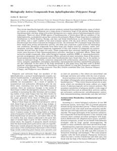 Biologically active compounds from Aphyllophorales (polypore) fungi