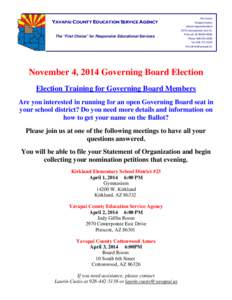 YAVAPAI COUNTY EDUCATION SERVICE AGENCY The “First Choice” for Responsive Educational Services Tim Carter Yavapai County School Superintendent