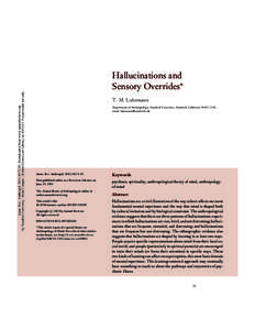 Annu. Rev. Anthropol[removed]:[removed]Downloaded from www.annualreviews.org by Stanford University - Main Campus - Robert Crown Law Library on[removed]For personal use only. AN40CH05-Luhrmann  ARI