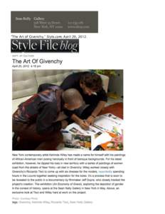  	
   	
   	
    	
   “The Art of Givenchy,” Style.com, April 20, 2012.	
   	
  