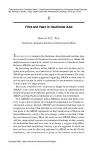 Cross-Sectoral Partnerships in Enhancing Human Security - Fires and Haze in Southeast Asia