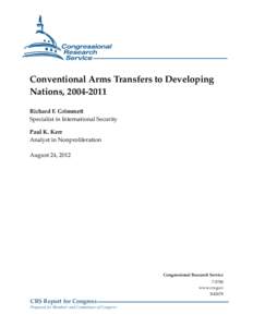 Conventional Arms Transfers to Developing Nations, 