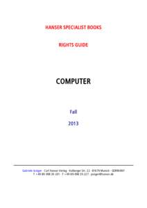 HANSER SPECIALIST BOOKS RIGHTS GUIDE COMPUTER  Fall