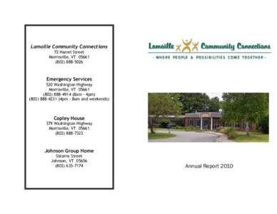 Lamoille Community Connections 72 Harrel Street Morrisville, VT[removed]5026  Emergency Services